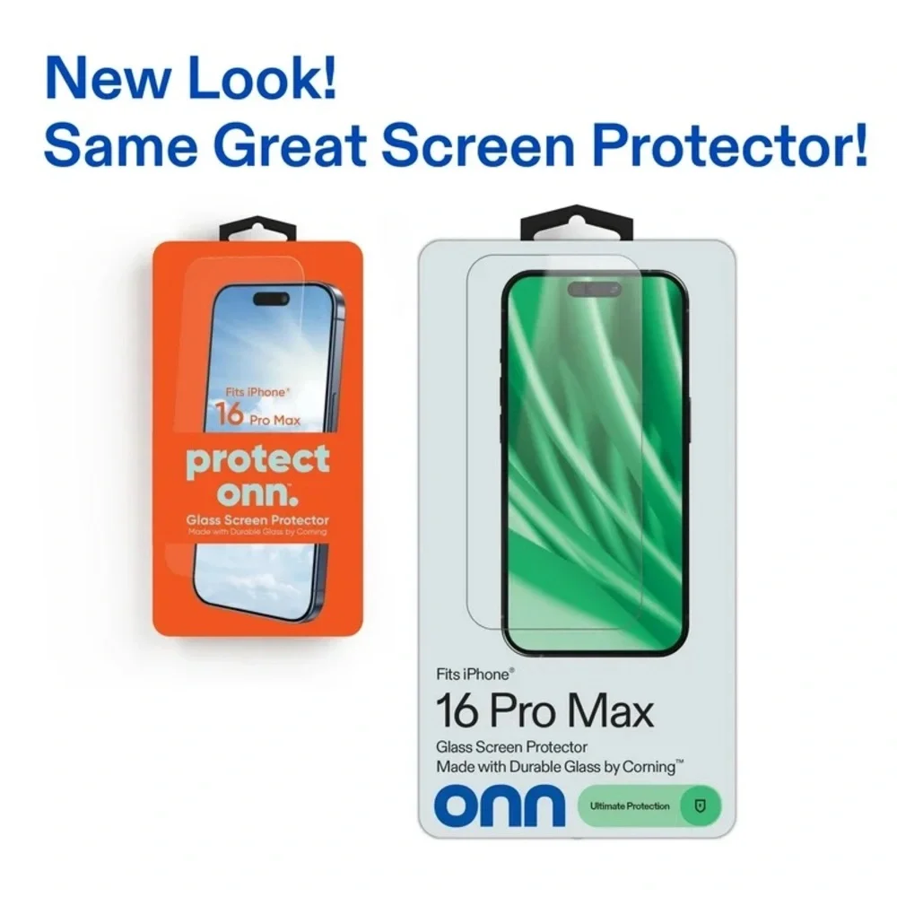 onn Durable Corning Ultimate Protection iPhone 16 Pro Max Glass Screen Protector